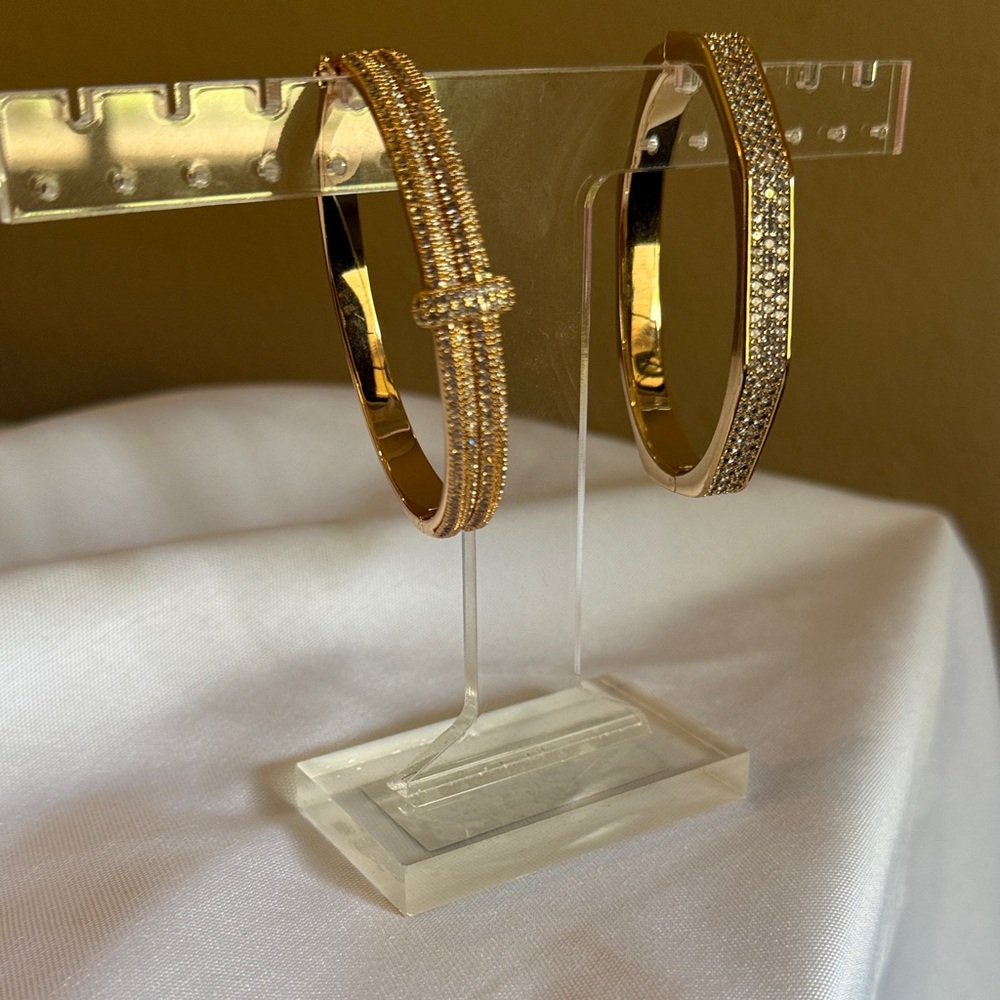 Park Lane Gold Prosecco Bangle & Crystal Octagonal Bracelet Set - Picture 3 of 4